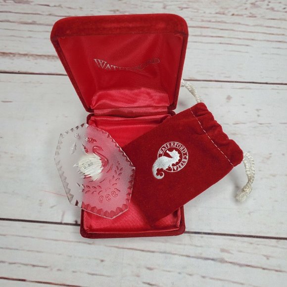 Vintage 12 Days of Christmas Swans Swimming 1990 Waterford Crystal Ornament - Picture 9 of 12